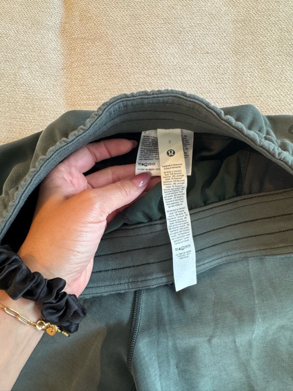 lululemon athletica Olive Green Elastic-Waist Athletic Shorts - Picture 2 of 5